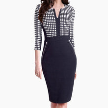 Plus Size Front Zipper Women Work Wear Elegant Stretch