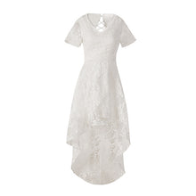 Beyprern Vintage High Low V-Neck Short Sleeve