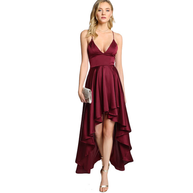 COLROVIE 2018 Party Dress Deep V Neck