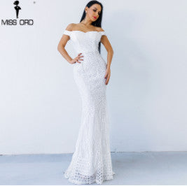 Missord 2018 Sexy bra  party dress sequin maxi dress