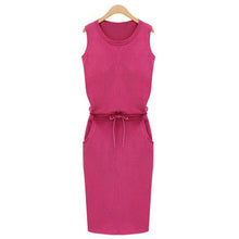 Summer Casual Dress Women Sleeveless Cotton Slim