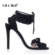 LALA IKAI Cross Bandage High Heels Sandals Women