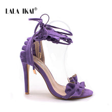 LALA IKAI Cross Bandage High Heels Sandals Women