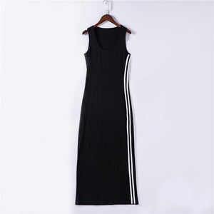 Women Striped Bodycon Long Beach Summer Dress