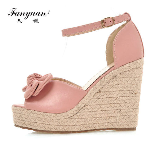 Fanyuan Summer shoes woman fashion Wedge Sandals